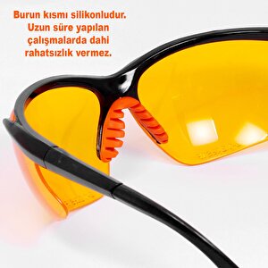 İş Güvenlik Gözlüğü Koruyucu Silikonlu Gözlük S600 Sarı