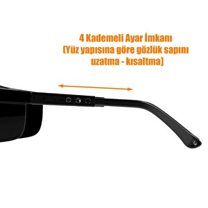 İş Güvenlik Gözlüğü Kulak Ayarlı Kaynakçı Koruyucu Gözlük Siyah (12 Adet)