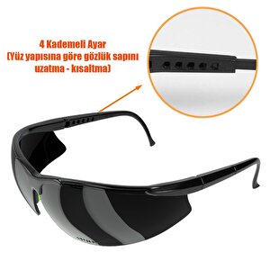 İş Güvenlik Gözlüğü Kaynak Koruyucu Silikonlu Gözlük S600 Siyah
