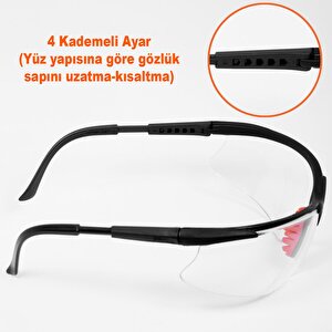 İş Güvenlik Gözlüğü Koruyucu Silikonlu Gözlük S600 Şeffaf
