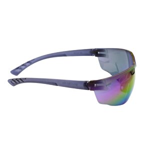 İş Güvenlik Gözlüğü Uv Koruyucu Silikonlu Gözlük S1100 Gökkuşağı