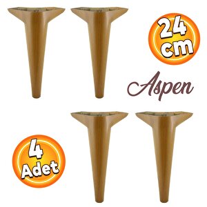 Aspen Lüks Mobilya Kanepe Sehpa Puf Koltuk Ayağı  Kahverengi Ceviz Baza Ayak 24 Cm (4 Adet)