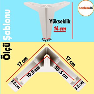 Sedir Lüks Mobilya Kanepe Sehpa Tv Ünitesi Koltuk Ayağı 14 Cm Beyaz Ayak 4 Adet
