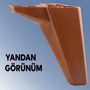 Sedir Lüks Mobilya Kanepe Sehpa Tv Ünitesi Koltuk Ayağı 12 Cm Ahşap Desenli Baza Ayak 4 Adet