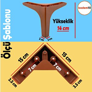 Sedef Lüks Mobilya Kanepe Sehpa Tv Ünitesi Koltuk Ayağı 14 Cm Ahşap Desenli Ayak 4 Adet