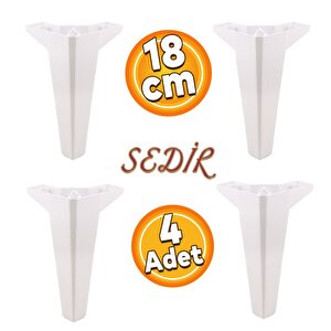 Sedir Lüks Mobilya Kanepe Konsol Tv Ünitesi Koltuk Ayağı 18 Cm Beyaz Ayakları 4 Adet