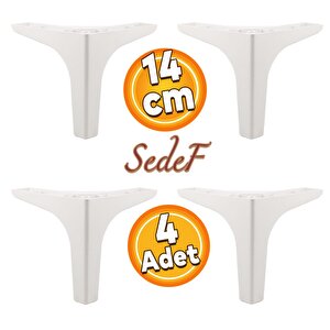 Sedef Lüks Mobilya Kanepe Sehpa Tv Ünitesi Koltuk Ayağı 14 Cm Beyaz Ayak 4 Adet