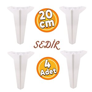 Sedir Lüks Mobilya Kanepe Sehpa Tv Ünitesi Koltuk Ayağı 20 Cm Beyaz Ayak 4 Adet
