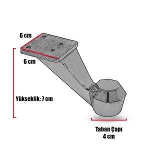 Nobel Mobilya Kanepe Koltuk Sehpa Ünite Ayağı 7 Cm Gold Metal Baza Ayak