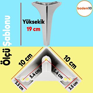 Sedef Lüks Mobilya Kanepe Tv Ünitesi Konsol Koltuk Ayağı 19 Cm Parlak Krom Ayakları 4 Adet