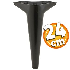 Aspen Lüks Mobilya Kanepe Sehpa Puf Koltuk Ayağı Siyah Baza Ayak  24 Cm (4 Adet)