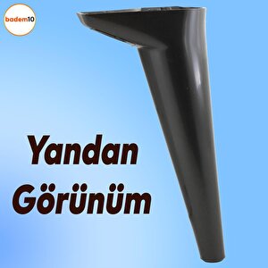 Aspen Lüks Mobilya Kanepe Sehpa Puf Koltuk Ayağı Siyah Baza Ayak  24 Cm (4 Adet)