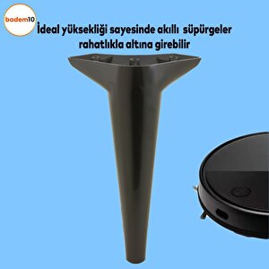 Aspen Lüks Mobilya Kanepe Sehpa Puf Koltuk Ayağı Siyah Baza Ayak  24 Cm (4 Adet)