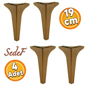 Sedef Lüks Mobilya Kanepe Sehpa Tv Ünitesi Koltuk Ayağı 19 Cm Koyu Ceviz Baza Ayak 4 Adet