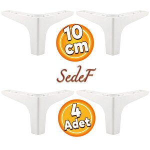 Sedef Lüks Mobilya Kanepe Sehpa Tv Ünitesi Koltuk Ayağı 10 Cm Beyaz Ayak (4 Adet)