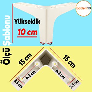 Sedef Lüks Mobilya Kanepe Sehpa Tv Ünitesi Koltuk Ayağı 10 Cm Beyaz Ayak (4 Adet)