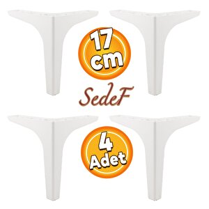 Sedef Lüks Mobilya Kanepe Sehpa Tv Ünitesi Koltuk Ayağı 17 Cm Beyaz Ayak 4 Adet