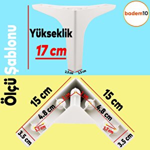 Sedef Lüks Mobilya Kanepe Sehpa Tv Ünitesi Koltuk Ayağı 17 Cm Beyaz Ayak 4 Adet