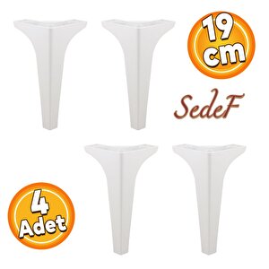 Sedef Lüks Mobilya Kanepe Sehpa Tv Ünitesi Koltuk Ayağı 19 Cm Beyaz Baza Ayak 4 Adet
