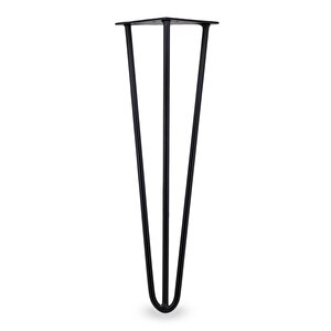 Üçgen Mobilya Masa Sehpa Ayağı 40 Cm Mat Siyah Metal Ayak