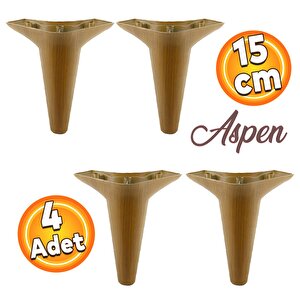 Aspen Lüks Mobilya Kanepe Sehpa Puf Koltuk Ayağı  Kahverengi Koyu Ceviz Baza Ayak 15 Cm (4 Adet)