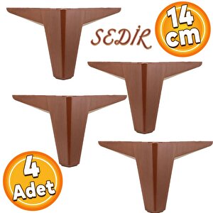 Sedir Lüks Mobilya Kanepe Tv Ünitesi Koltuk Ayağı 14 Cm Ahşap Desenli Kahverengi Ayakları 4 Adet