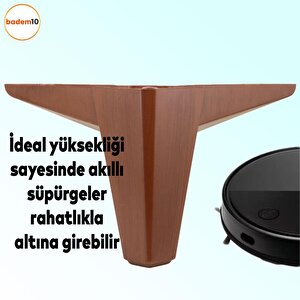 Sedir Lüks Mobilya Kanepe Tv Ünitesi Koltuk Ayağı 14 Cm Ahşap Desenli Kahverengi Ayakları 4 Adet