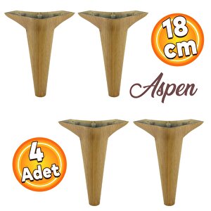 Aspen Lüks Mobilya Kanepe Koltuk Tv Ünitesi Konsol Ayağı Ayakları 18 Cm Kahverengi Ayak (4 Adet)