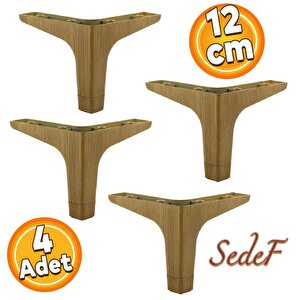 Sedef Lüks Mobilya Kanepe Sehpa Tv Ünitesi Koltuk Ayağı 12 Cm Açık Ceviz Ayakları (4 Adet)