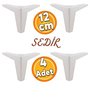 Sedir Lüks Mobilya Kanepe Sehpa Baza Tv Ünitesi Koltuk Ayağı Beyaz 12 Cm Ayak (4 Adet)