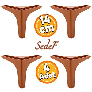 Sedef Lüks Mobilya Kanepe Sehpa Tv Ünitesi Koltuk Ayağı 14 Cm Kahverengi Ayakları 4 Adet