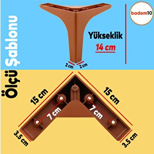 Sedef Lüks Mobilya Kanepe Sehpa Tv Ünitesi Koltuk Ayağı 14 Cm Kahverengi Ayakları 4 Adet