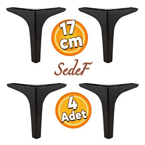 Sedef Lüks Mobilya Kanepe Sehpa Tv Ünitesi Koltuk Ayağı 17 Cm Siyah Ayak 4 Adet