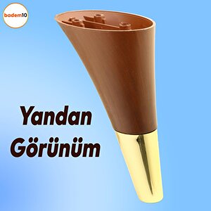 Clara 6'lı Set Mobilya Koltuk Kanepe Baza Yatak Tv Ünite Destek Ayağı 12 Cm Ayakları Gold Kahverengi