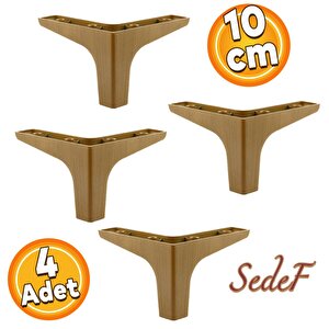 Dolap Mobilya Kanepe Sehpa Tv Ünitesi Koltuk Ayağı 10 Cm Koyu Ceviz Ayakları (4 Adet)