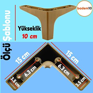 Dolap Mobilya Kanepe Sehpa Tv Ünitesi Koltuk Ayağı 10 Cm Koyu Ceviz Ayakları (4 Adet)