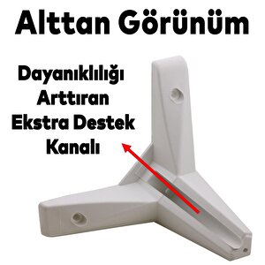 Sedir Lüks Mobilya Kanepe Sehpa Tv Ünitesi Koltuk Ayağı 12 Cm Beyaz Baza Ayak 4 Adet