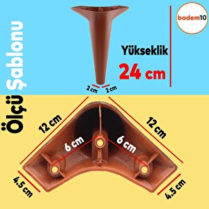 Aspen Lüks Mobilya Kanepe Koltuk Tv Ünitesi Konsol Ayağı Ayakları 24 Cm Kahverengi Ayak (4 Adet)