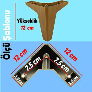 Sedir Lüks Mobilya Kanepe Sehpa Baza Tv Ünitesi Koltuk Ayağı Koyu Ceviz 12 Cm Ayak (4 Adet)