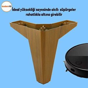 Sedir Lüks Mobilya Kanepe Sehpa Baza Tv Ünitesi Koltuk Ayağı Koyu Ceviz 12 Cm Ayak (4 Adet)