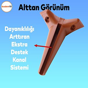 Aspen Lüks Mobilya Kanepe Sehpa Puf Koltuk Ayağı  Kahverengi Baza Ayak 20 Cm (4 Adet)