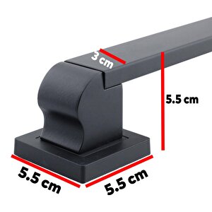Bersel Çekme Kolu Çelik Kapı Dış Kapı Kolu Tutma Kulbu Siyah Kulp 30 Cm