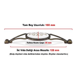 Seçil Eskitme Antik Metal (128 Mm-12.8 Cm) (4 Adet) Mobilya Mutfak Dolabı Dolap Kulpu Kulbu Kulpları