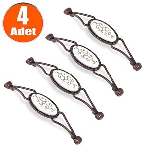 Eskitme Antik Metal (128 Mm-12.8 Cm) (4 Adet) Mobilya Mutfak Çekmece Dolap Kulpu Kulbu Kulpları