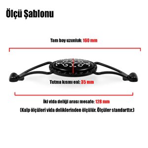 Seçil Çekmece Dolap Dolabı Kulpu Kulbu Siyah Metal Kulpları (128 Mm-12.8 Cm) (4 Adet) Mobilya Mutfak