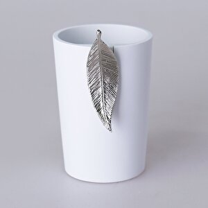 Leaf Diş Fırçalık Beyaz Gümüş