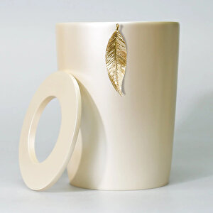 Leaf Tuvalet Fırçası İnci Altın
