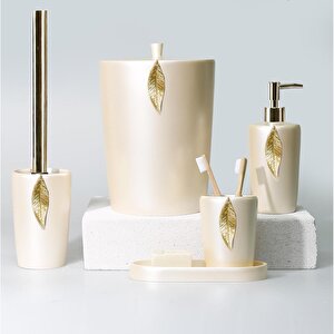 Leaf Banyo Seti İnci Altın