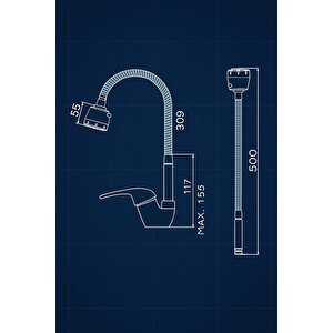 Spiralli Mutfak Bataryası Çift Su Girişli Mutfak Muslukğu