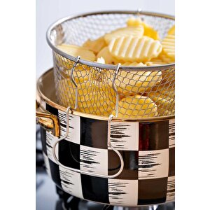 Qualita King Emaye Fritöz Tencere - 22 Cm